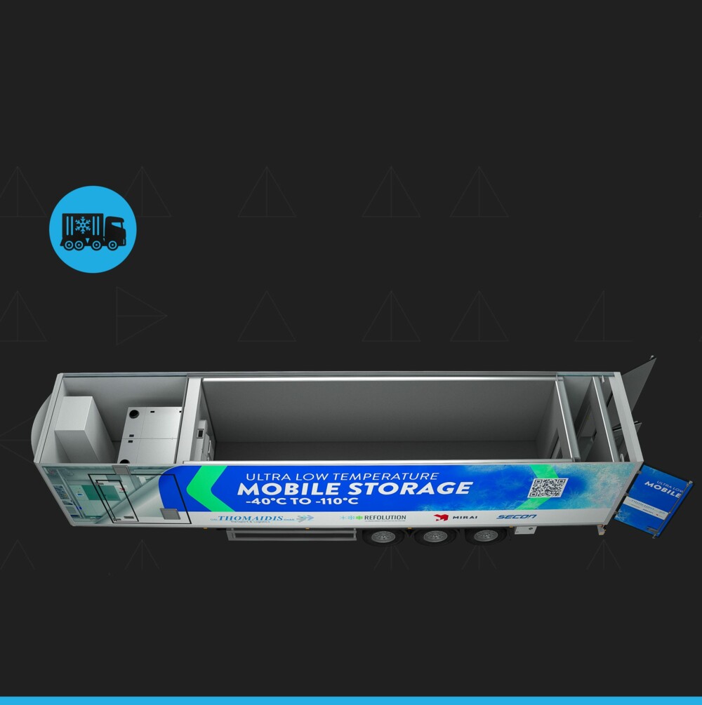 3D-Modell of a Ultra Low Temperature Container - mobile storage top view